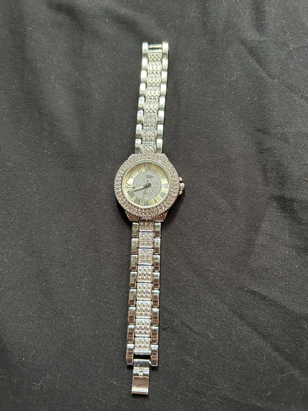 Silver Crystal Pavé Women's Bracelet Watch